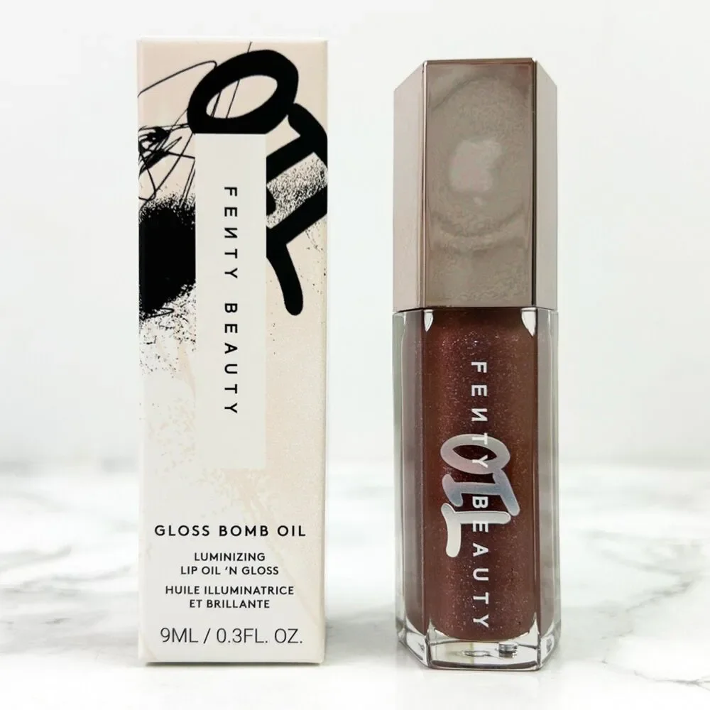 NIB Fenty Beauty Gloss Bomb Oil Luminizing Lip Oil 'N Gloss in Rose Amber